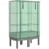 vidaXL Hochbeet mit Gewächshaus-Aufsatz Rattan-Optik 80x40x140 cm