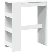 vidaXL Bartisch mit Regal Weiß 90x40x103,5 cm Holzwerkstoff