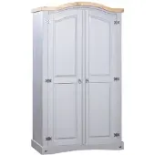 vidaXL Kleiderschrank "Philippsburg" aus Kiefer-Massivholz in Grau und Braun (Oberplatte). Abmessungen (L/B/H) 101x52x170 cm