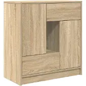 vidaXL Sideboard mit Schubladen und Türen Sonoma-Eiche 70,5x34x74,5 cm