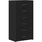 vidaXL Sideboard mit 6 Schubladen Schwarz Eichen-Optik 50x34x96 cm