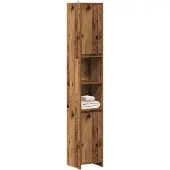 vidaXL Badschrank Altholz-Optik 30x30x183,5 cm Holzwerkstoff