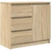 vidaXL Sideboard mit Schublade Sonoma-Eiche 71x35x65 cm Holzwerkstoff
