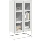 vidaXL Highboard Weiß 68x39x123 cm Stahl