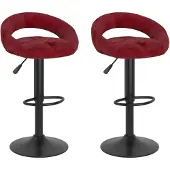 vidaXL Barhocker 2 Stk. Weinrot Samt