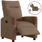 vidaXL Relaxsessel Elektrisch Braun Stoff