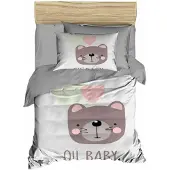 L'essentiel Maison , PH1106, Baby-Bettbezug-Set, Grau, 100 x 150 cm