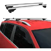 Omac Universal Dachträger Gepäckträger für Auto 75kg 132cm Aluminium Grau 2x