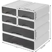 OEM Schreibtischorganizer, 6 abnehmbare Schubladen, multifunktionale Aufbewahrung, WEISS