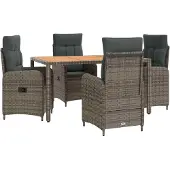 Syfax Outdoortisch-Set 5 stk. Hellgrau und Dunkelgrau