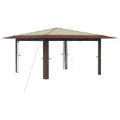 Syfax Pavillon ohne Seitenwand 4 x 4 m Creme und Braun