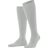 Falke Airport Herren Kniestrümpfe, 45-46, Grau, Uni, Schurwolle
