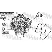FEBEST Spannrolle, Keilrippenriemen 2087kj für FORD GENERAL MOTORS CHRYSLER HONDA ALFAROME/FIAT/LANCI