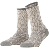 Falke Owl Rhapsody Damen Socken, 39-42, Grau, Lurex,AnderesMuster,Tier, Baumwolle
