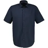 Lerros Kurzarmhemd mit Knitterlook, grosse Größen - Classic Navy - 5XL