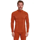 Falke Herren Langarmshirt Wool-Tech, L, Rot, Uni, Schurwolle