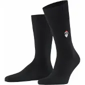 Falke Airport Santa Claus Herren Socken, 45-46, Schwarz, Uni, Schurwolle