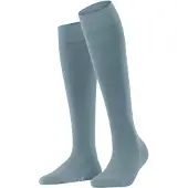 Falke Softmerino Damen Kniestrümpfe, 37-38, Blau, Uni, Schurwolle
