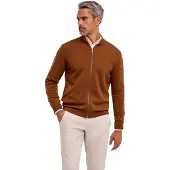 Falke Pure Merino Wool Herren Cardigan, M, Braun, Schurwolle