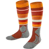 Falke SK2 Intermediate Kinder Ski Kniestrümpfe, 27-30, Orange, Schurwolle
