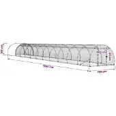 vidaXL Hühnerunterkunft Silber 1200 x 150 x 100 cm Verzinkter Stahl
