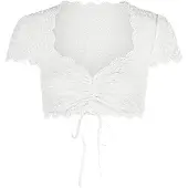 Nina von c. Dirndlbluse kurzarm in weiss | Gr.: 38