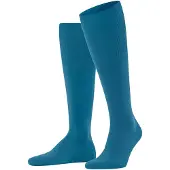 Falke Airport Herren Kniestrümpfe, 45-46, Blau, Uni, Schurwolle