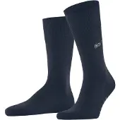 Falke Airport X-Mas Calculation Herren Socken, 43-44, Blau, Uni,Stickmotiv, Schurwolle