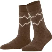 Falke Peak Damen Bootsocken, 39-40, Braun, AnderesMuster, Schurwolle