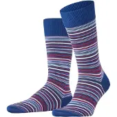Falke Microblock Herren Socken, 41-42, Blau, Streifen, Baumwolle