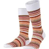 Falke Microblock Herren Socken, 39-40, Weiß, Streifen, Baumwolle