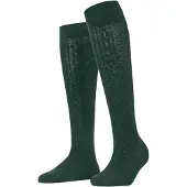 Falke Declivity Damen Kniestrümpfe, 39-42, Grün, Geometrisch,AnderesMuster, Schurwolle