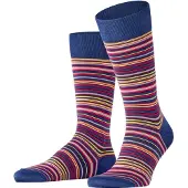 Falke Microblock Herren Socken, 41-42, Blau, Streifen, Baumwolle