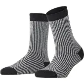 Falke Family Special Edition Damen Socken, 39-42, Schwarz, Kariert,Mehrfarbig,Geometrisch, Baumwolle