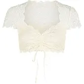 Nina von c. Dirndlbluse kurzarm in champagner | Gr.: 32