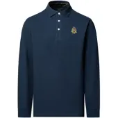 Hackett für Herren. HM5500043 Langarm-Poloshirt Crest marineblau (L), Lässig, Baumwolle, Klassisch
