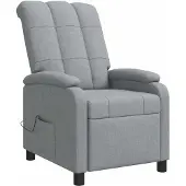 vidaXL Massage Relaxsessel Hellgrau Stoff