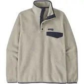 Patagonia Herren Lightweight Synch Snap-T Pullover Oatmeal Heather w/New Navy L