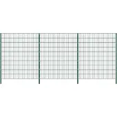 vidaXL Zaunelement mit Pfosten Eisen 522 x 200 cm Grün