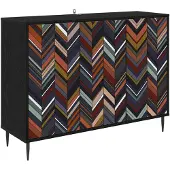 vidaXL Sideboard OMMEN Schwarz Eichen-Optik 102 x 33 x 76 cm
