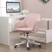 Sweiko Bürostuhl mit Massagefunktion Ergonomischer Chefsessel Höhenverstellbar 360° Drehbar Computerstuhl, Samtoptik, Rosa