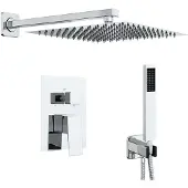 vidaXL Verborgenes Duschsystem (Quadrat) Silber Edelstahl 201
