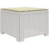 vidaXL 1-Sitzer Garten-Sofa mit Kissen Rattan-Look PP Weiß