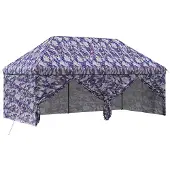 vidaXL Pop-up Pavillon mit 4 Seitenwänden 3 x 6 m Blaue Camouflage