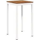 vidaXL Gartenbar-Tisch Natürlich und Weiß 60 x 60,5 x 105 cm