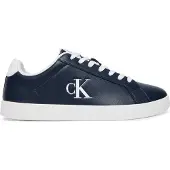 Calvin Klein Herren Cupsole Sneaker Derby mit Logo, Blau (Calvin Navy/Bright Whi