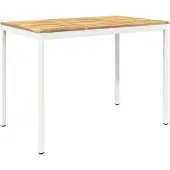 vidaXL Gartenbar-Tisch Weiß 147 x 88,5 x 105 cm Massivholz Akazie