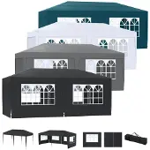 LZQ Faltpavillon 3x6m Anthrazit Wasserdicht UV-Schutz 50+ Höhenverstellbar mit 6 Seitenteilen