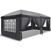 Sonstiges Faltpavillon 3x6m Grau Höhenverstellbar Wasserdicht mit 6 Seitenteilen