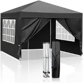 Sonstiges Faltpavillon 3x3 m Wasserdicht UV-Schutz 50+ 4 Seitenteile Schwarz